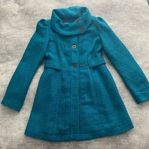 Teal Tweed Coat